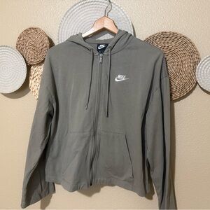 Nike Women's Olive Green Zip-Up Hoodie